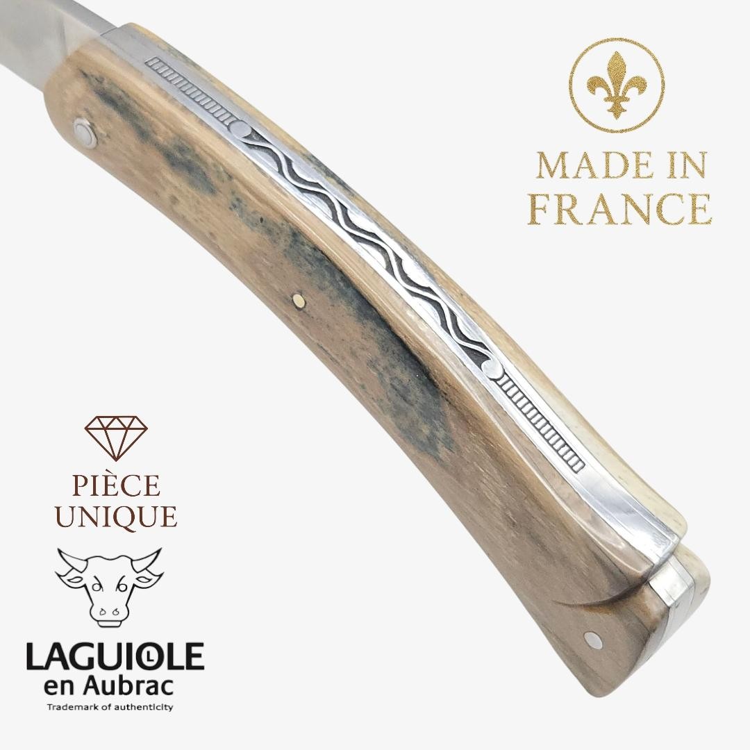 Couteau Laguiole en Aubrac Mistral ivory crust pièce unique