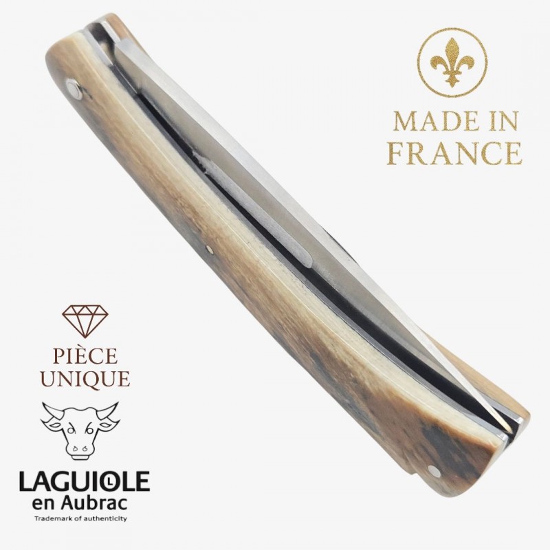 Couteau Laguiole en Aubrac Mistral ivory crust pièce unique
