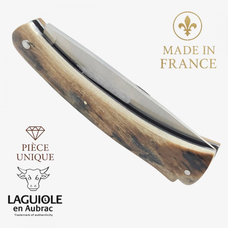 Couteau Laguiole en Aubrac Mistral ivory crust pièce unique