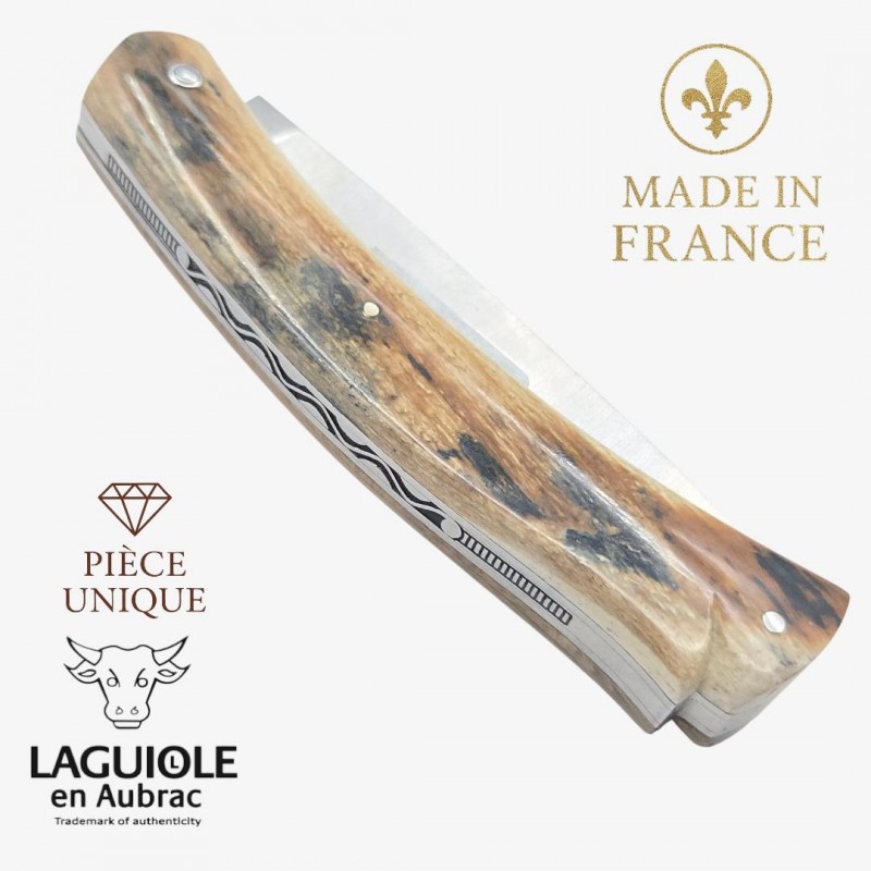 Couteau Laguiole en Aubrac Mistral ivory crust pièce unique