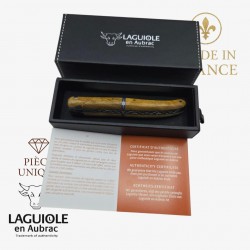 Couteau pliant Artisanal Laguiole en Aubrac pièce unique loupe Albizia