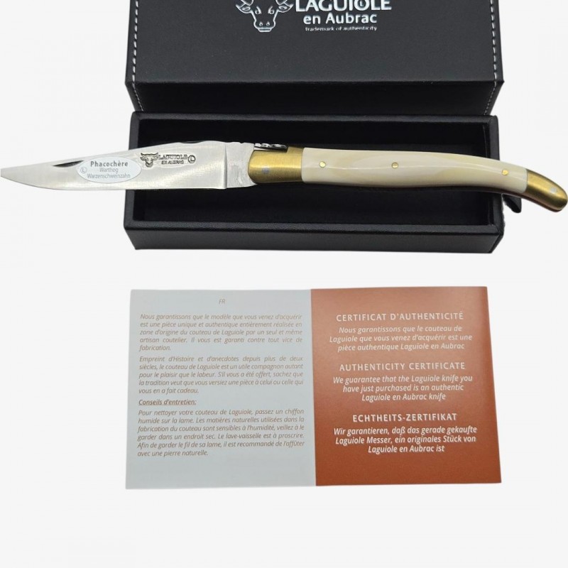 Couteau Laguiole en Aubrac Le Bijou ivoire phacochère