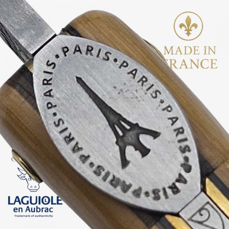 Laguiole en Aubrac Tour Eiffel ivoire de mammouth beige damas