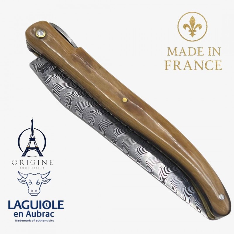 Laguiole en Aubrac Tour Eiffel ivoire de mammouth beige damas