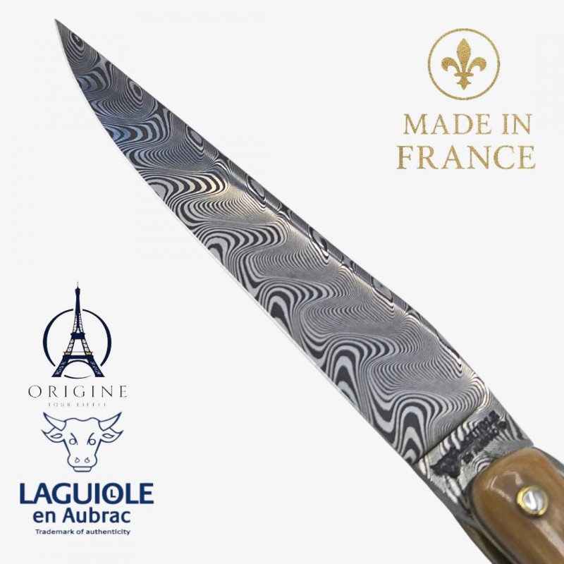 Laguiole en Aubrac Tour Eiffel ivoire de mammouth beige damas