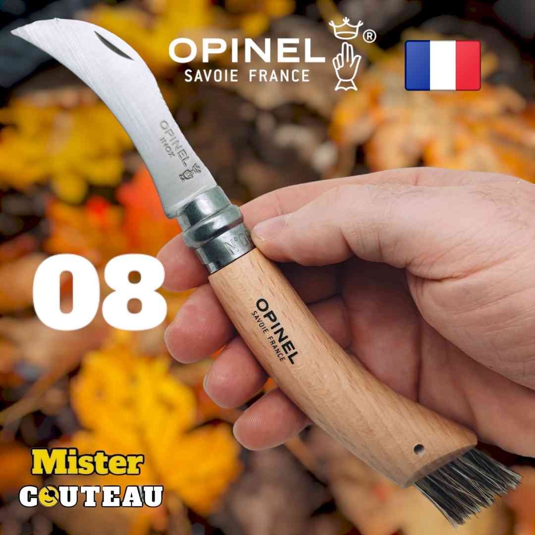Champignon brosse n 08 couteau Opinel lame inox
