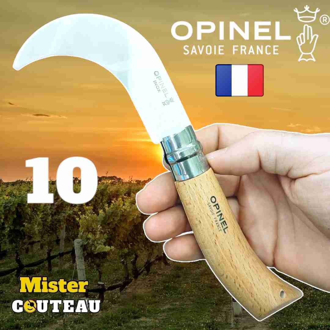 Couteau serpette OPINEL N 10 manche hetre lame inox / 20cm