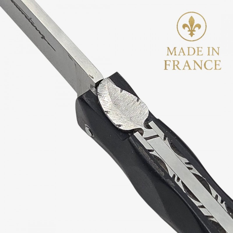 Couteau Sauveterre ébène toxifié feuille de sauge