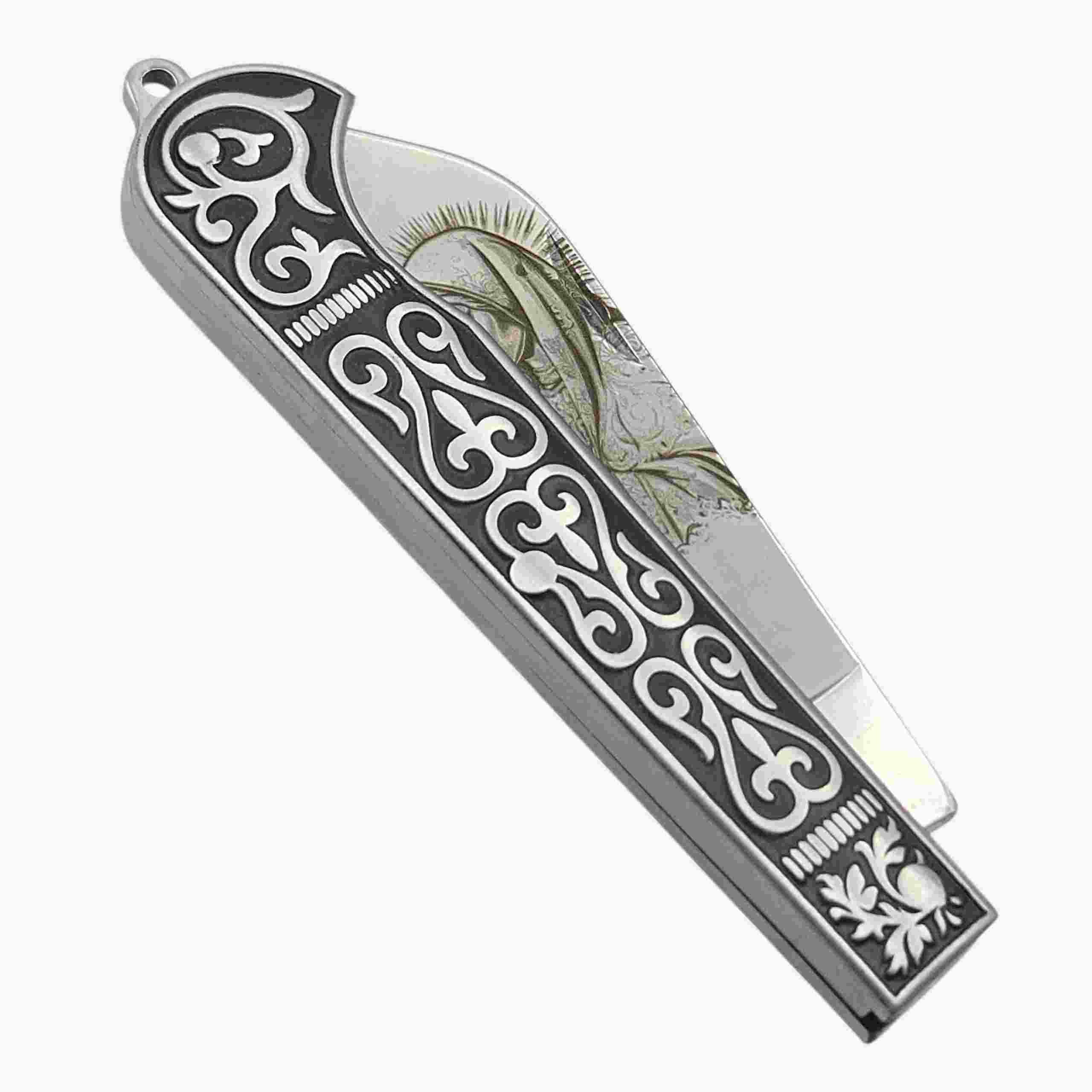 Couteau lame rabattue gravure vierge 19cm