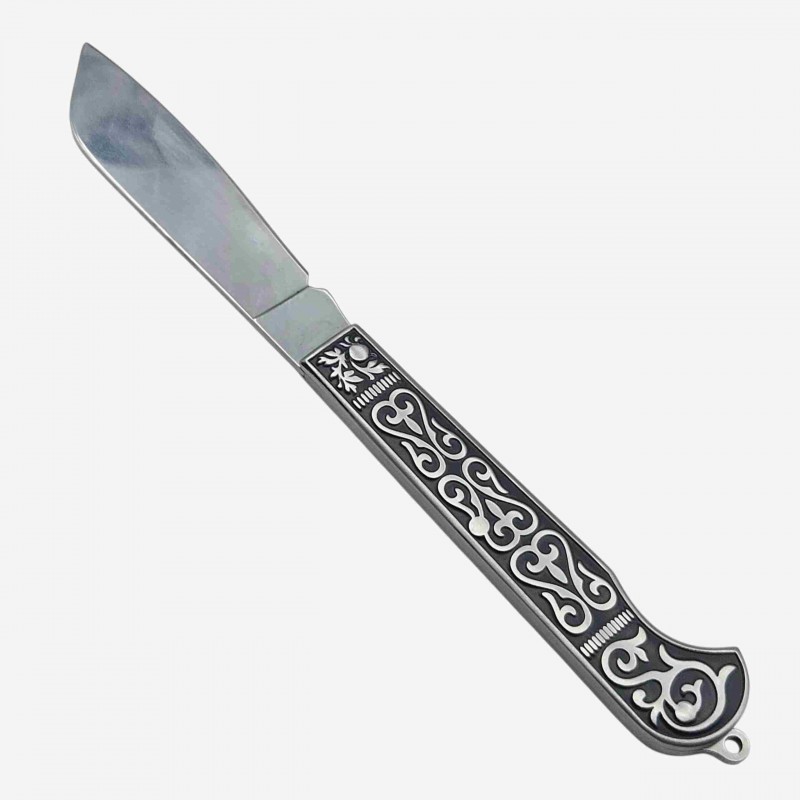 Couteau lame rabattue gravure vierge 19cm