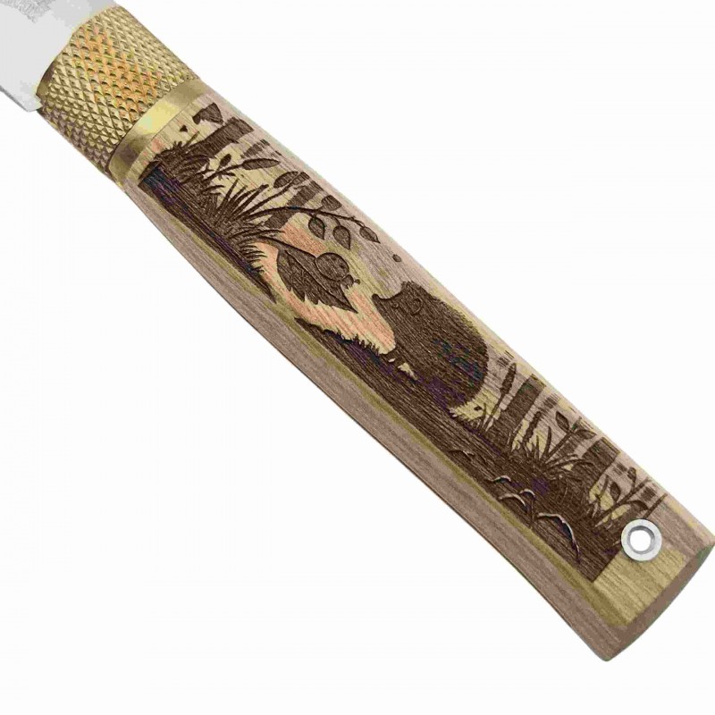 Couteau Jose Da Cruz frêne gravure niglo