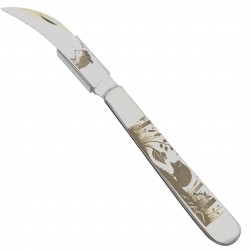 Couteau serpette 16 cm tout inox  gravure niglo