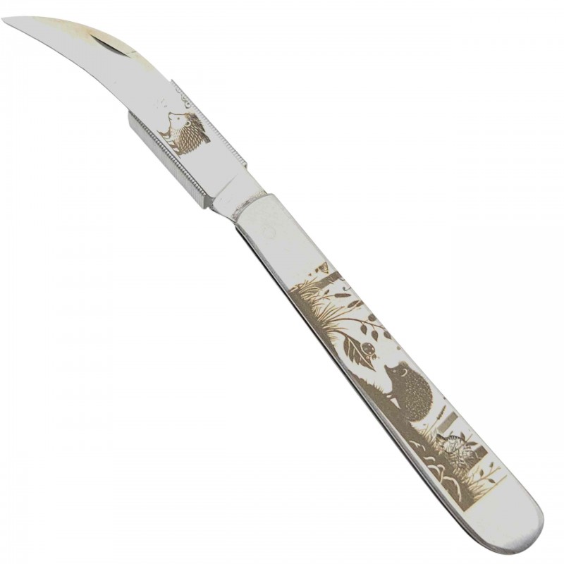 Couteau serpette 16 cm tout inox  gravure niglo