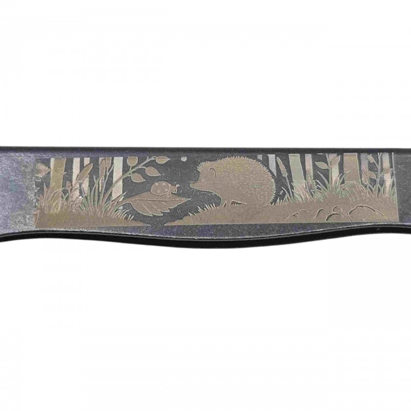 Couteau Douk-Douk gravure herisson carbone