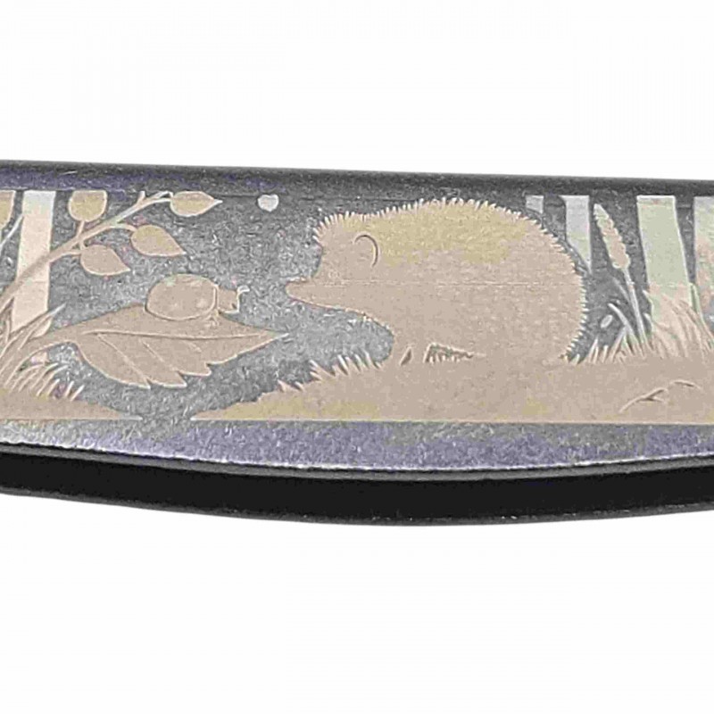 Couteau Douk-Douk gravure herisson carbone