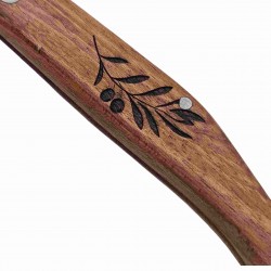 Couteau Palles berger bois gravure vierge rameau d’olivier 16cm