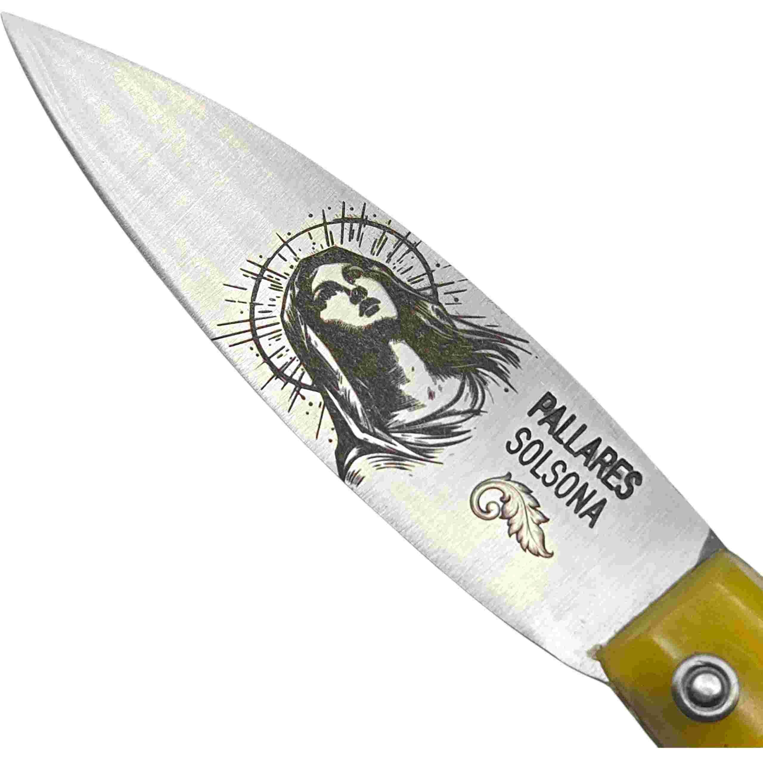 Couteau Pallares berger carbone gravure vierge