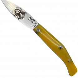 Couteau Pallares berger carbone gravure vierge rameau d’olivier