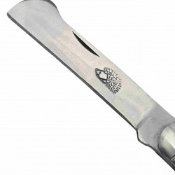 Couteau greffoir le niglo os gravé evangeliste