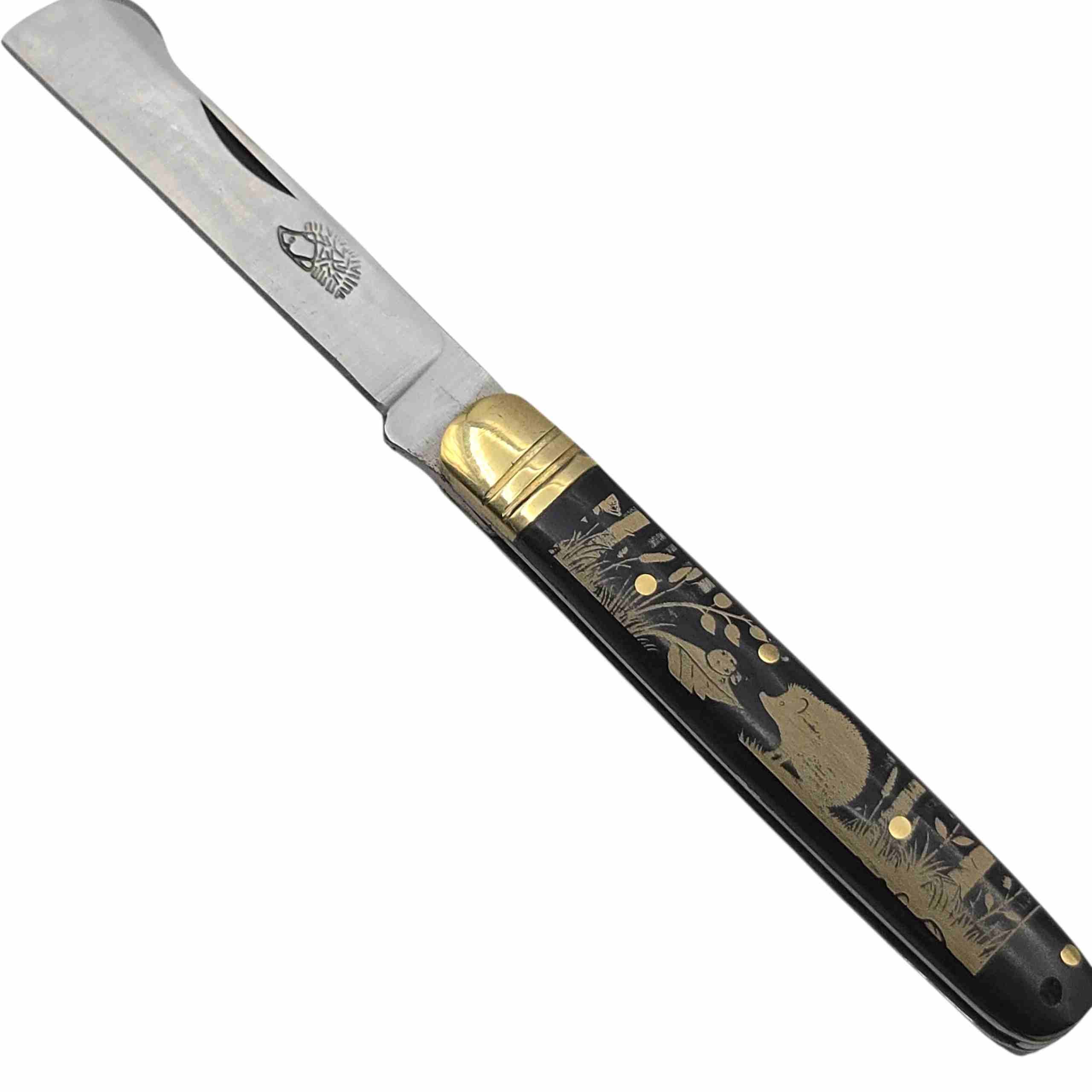 Couteau greffoir 17.5cm le niglo ocorne noire gravé niglo
