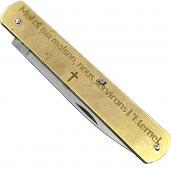 Couteau Sfilato 19cm laiton gravure evangeliste