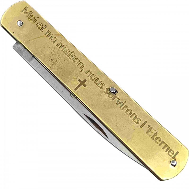 Couteau Sfilato 19cm laiton gravure evangeliste