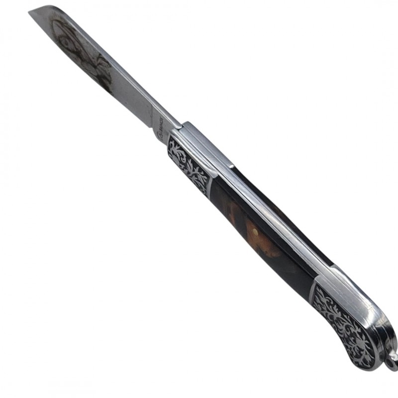 Couteau Albainox lame rabattue mitres gravées vierge