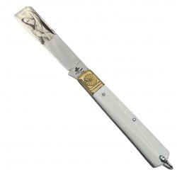 Couteau greffoir Mozzetta fraraccio blanc gravure vierge 17cm