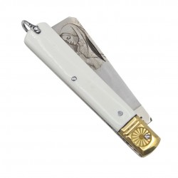 Couteau greffoir Mozzetta fraraccio blanc gravure vierge 17cm