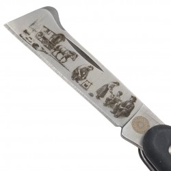 Couteau greffoir noir gens du voyage feu de camps