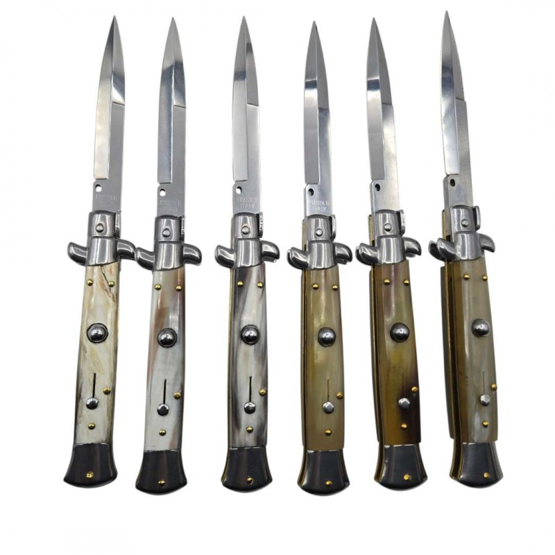 Stiletto automatique Frank Beltrame corne blonde 23cm