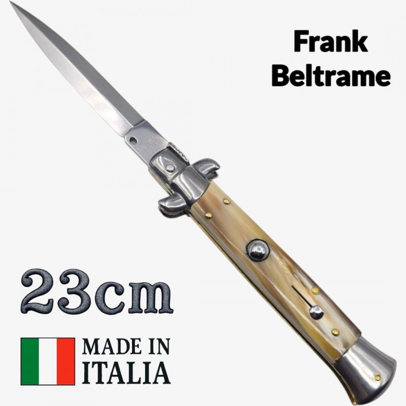Stiletto automatique Frank Beltrame dague corne blonde 23cm