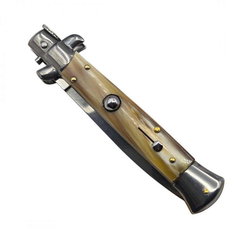 Stiletto automatique Frank Beltrame dague corne blonde 23cm