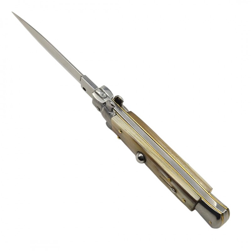 Stiletto automatique Frank Beltrame dague corne blonde 23cm