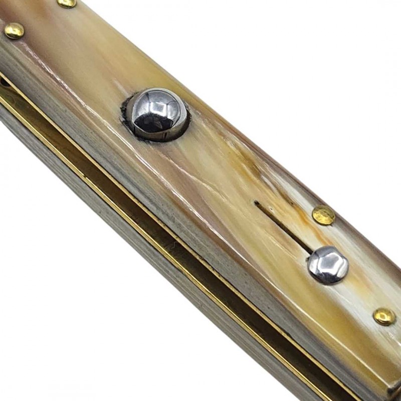 Stiletto automatique Frank Beltrame dague corne blonde 23cm