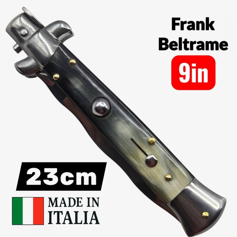 Automatique Stiletto italien cran d'arret Beltrame kriss corne Brésil 23 cm