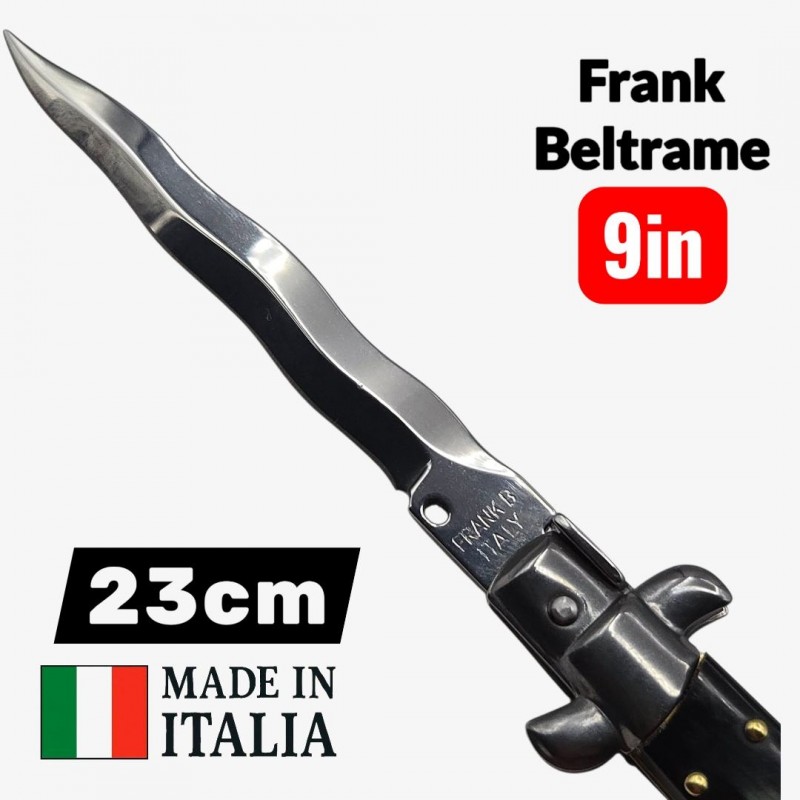 Automatique Stiletto italien cran d'arret Beltrame kriss corne Brésil 23 cm