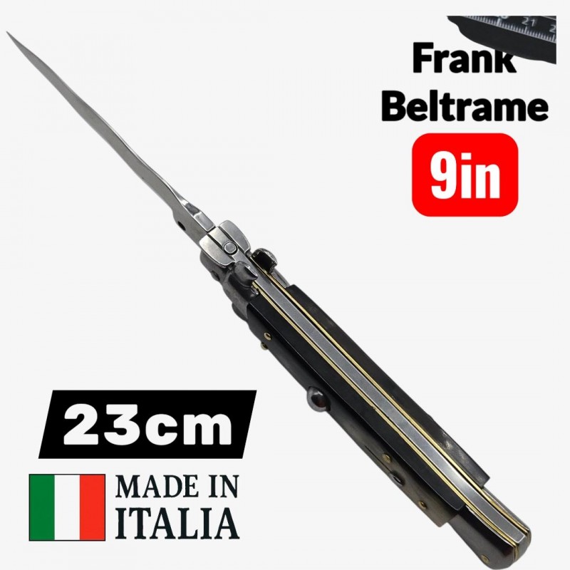 Automatique Stiletto italien cran d'arret Beltrame kriss corne Brésil 23 cm