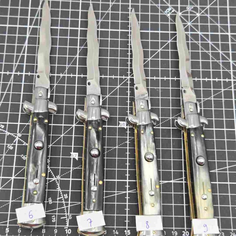 Automatique Stiletto italien cran d'arret Beltrame kriss corne Brésil 23 cm