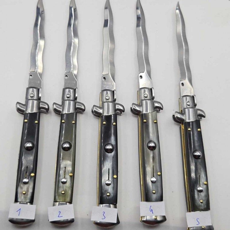 Automatique Stiletto italien cran d'arret Beltrame kriss corne Brésil 23 cm