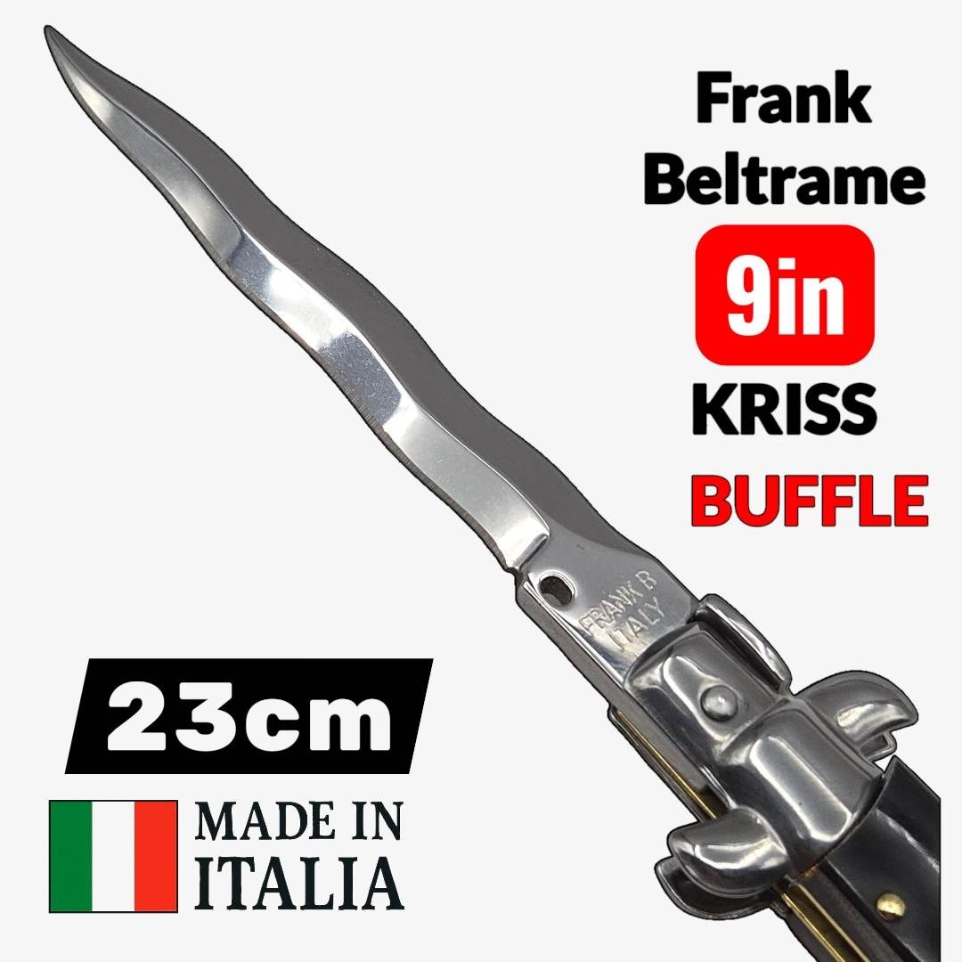 Automatique Stiletto italien cran d'arret Beltrame kriss buffle 23 cm