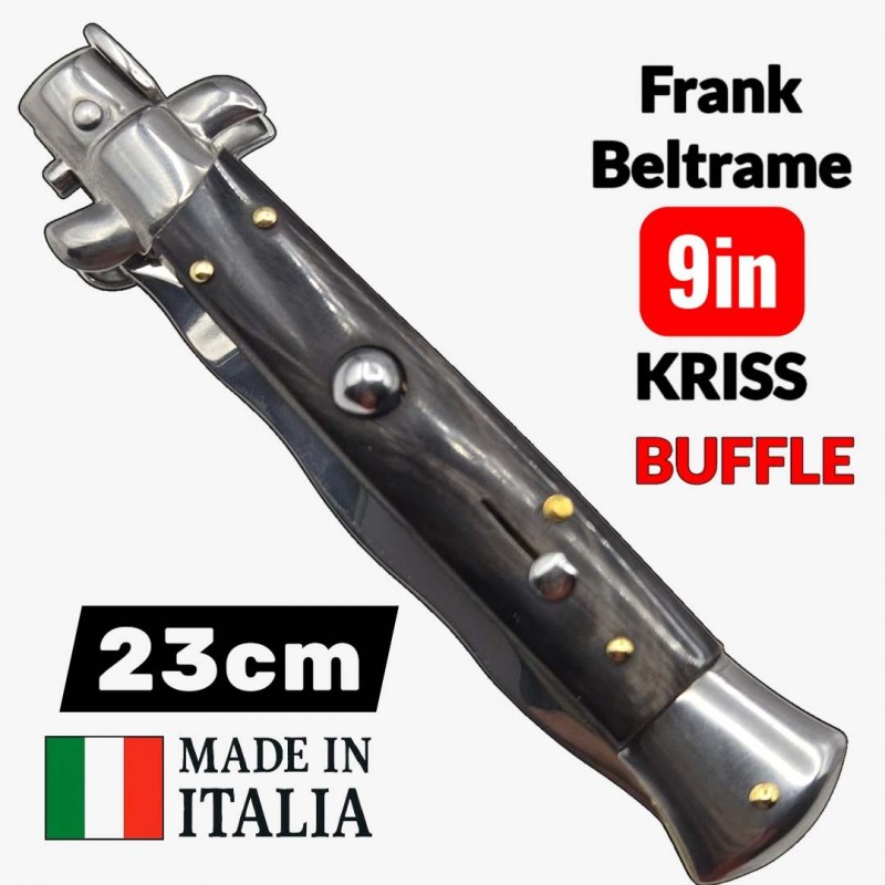 Automatique Stiletto italien cran d'arret Beltrame kriss buffle 23 cm