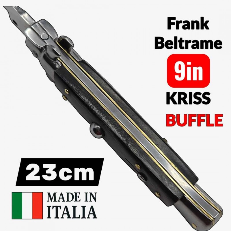 Automatique Stiletto italien cran d'arret Beltrame kriss buffle 23 cm