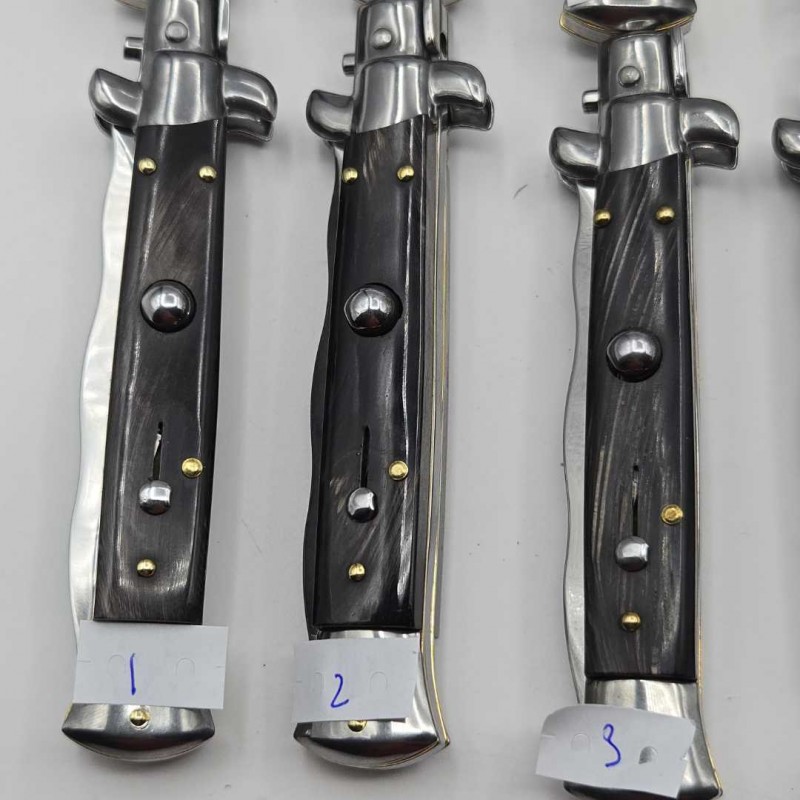 Automatique Stiletto italien cran d'arret Beltrame kriss buffle 23 cm