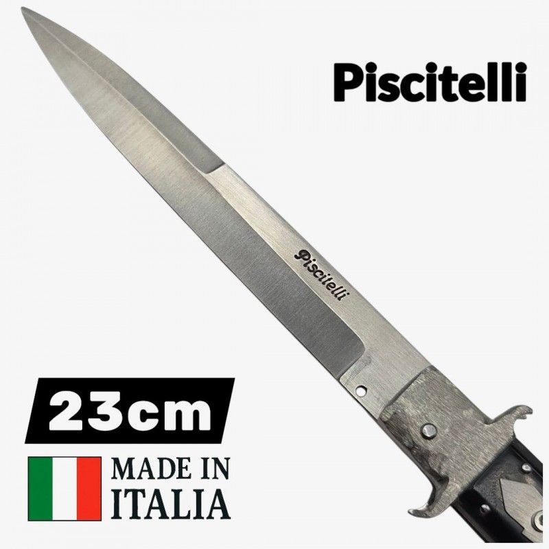 Couteau automatique stiletto custom Vittorio Piscitelli corne