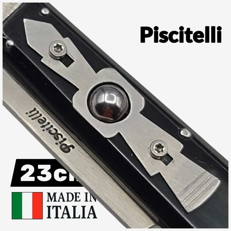 Couteau automatique stiletto custom Vittorio Piscitelli corne