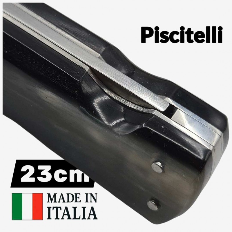 Couteau automatique stiletto custom Vittorio Piscitelli corne