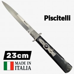 Couteau automatique stiletto custom Vittorio Piscitelli corne