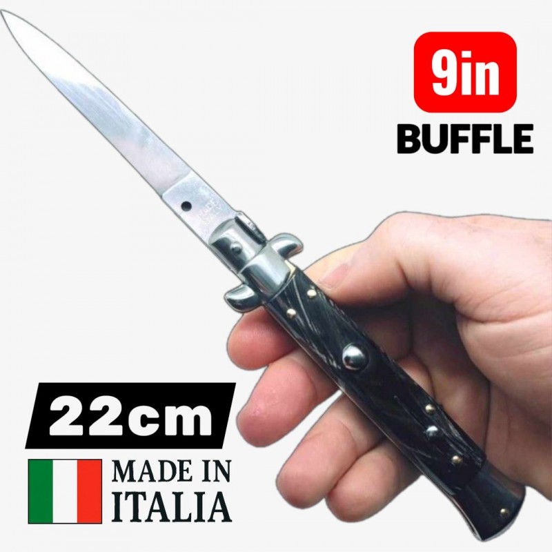 Couteau automatique italien cran d'arret corne 22 cm