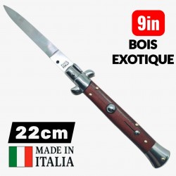 Couteau automatique italien Stiletto  cran d'arret bois exotique 22 cm